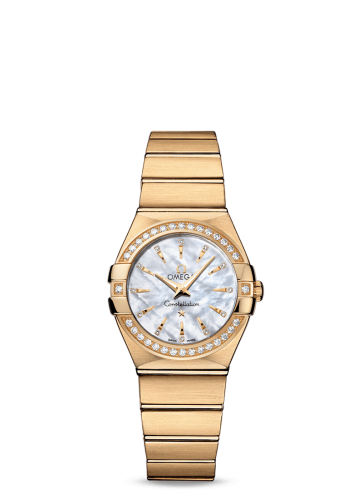 Omega Constellation Quartz 27 Brushed Yellow Gold / Diamond / MOP